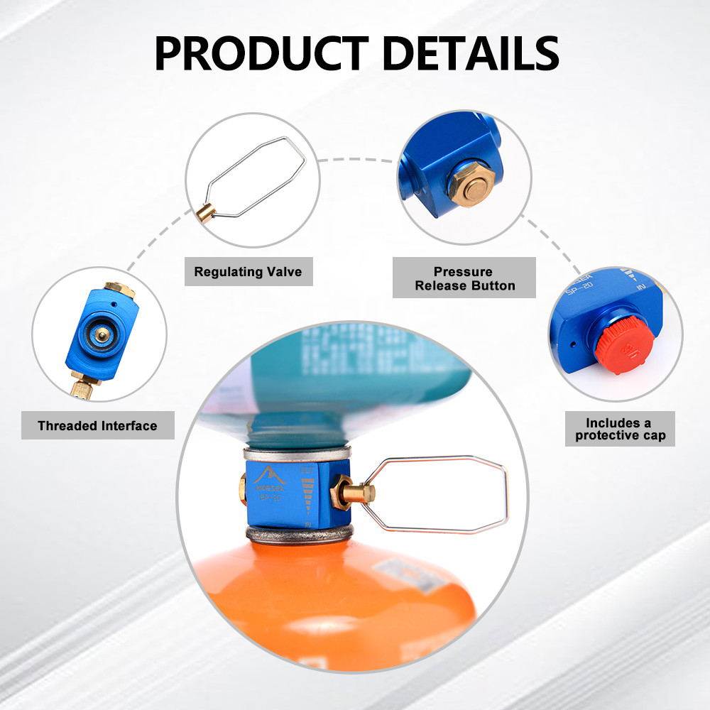 Widesea Gas Canister Pressure Relief Inflation Valve Hard Aluminum Alloy Multi-model Compatible Gas