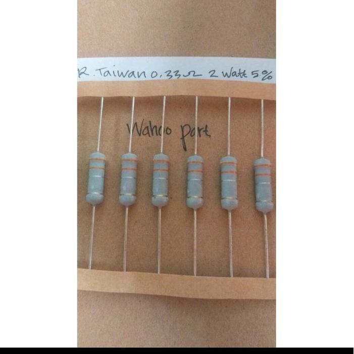 "New" Resistor taiwan 0,33 ohm 2watt 5% harga (10 pcs )