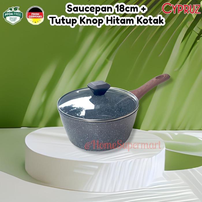 SaucePan 18cm Marble + Tutup Wok Pan 18cm Cypruz SN0212