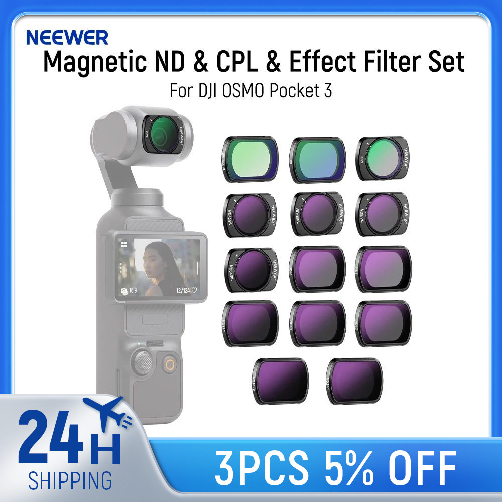 NEEWER Magnetic ND & CPL & Effect Filter Set For DJI OSMO Pocket 3, 14 Pack CPL
