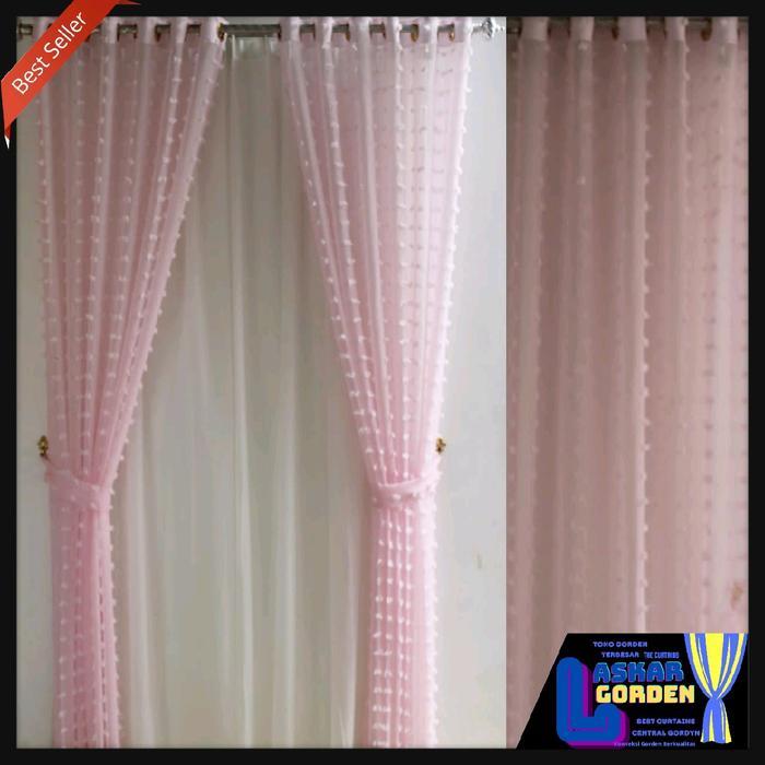 "New" Gorden Vitrase Ruby Smokring Minimalis Vitrase ruby Smokring Ukuran L140T200cm