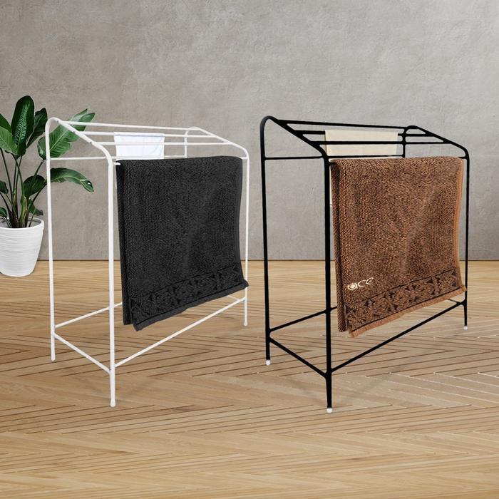 Turu - Jemuran Handuk Besi Rak Handuk Pakaian 75X40X90 Cm Solusi Praktis Kuat Tahan Lama Desain