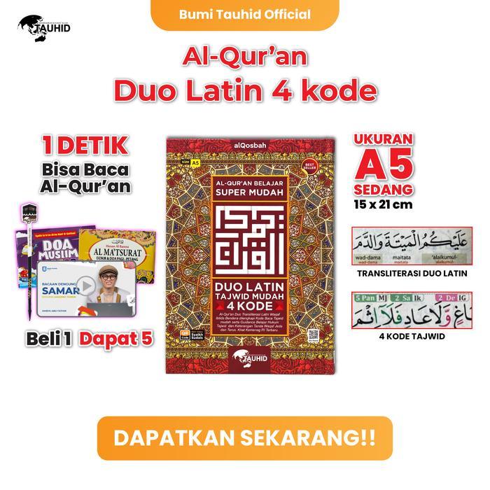 [Beli 1 Dapat 5] Al QurAn Duo Latin A5 4 Kode Tajwid Bonus Tunji + 2 Buku Saku + Kelas Tahsin Trial