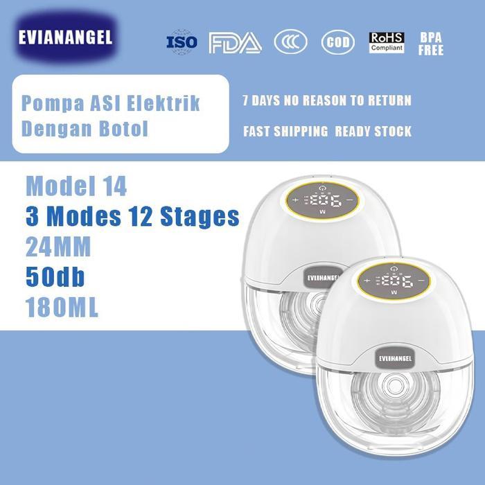 EVIANANGEL EB14 Pompa Payudara Elektrik, Pompa Payudara Elektrik Portabel, Pompa ASI Otomatis