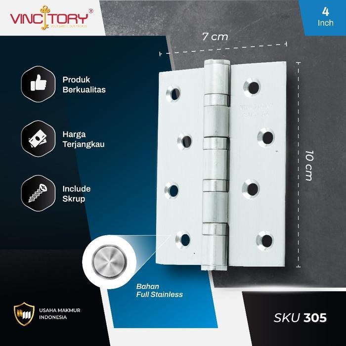 "New" VINCITORY ENGSEL STAINLESS 3,4,5 inch Engsel Kupu Tarung Engsel Pintu Jendela Tebal