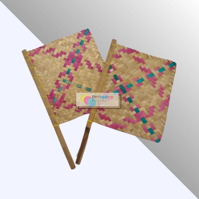 Kipas Tangan Manual Aesthetic / Kipas Bambu Anyam Terlaris