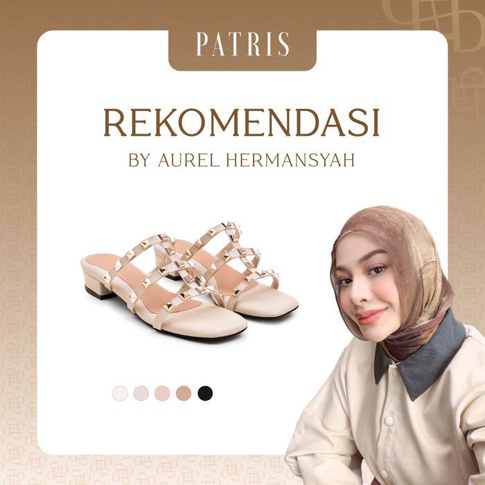[PATRIS X aureliehermansyahatta] Aleira Sandal Wanita Heels / Hak 3 Cm Black Merah Sendal
