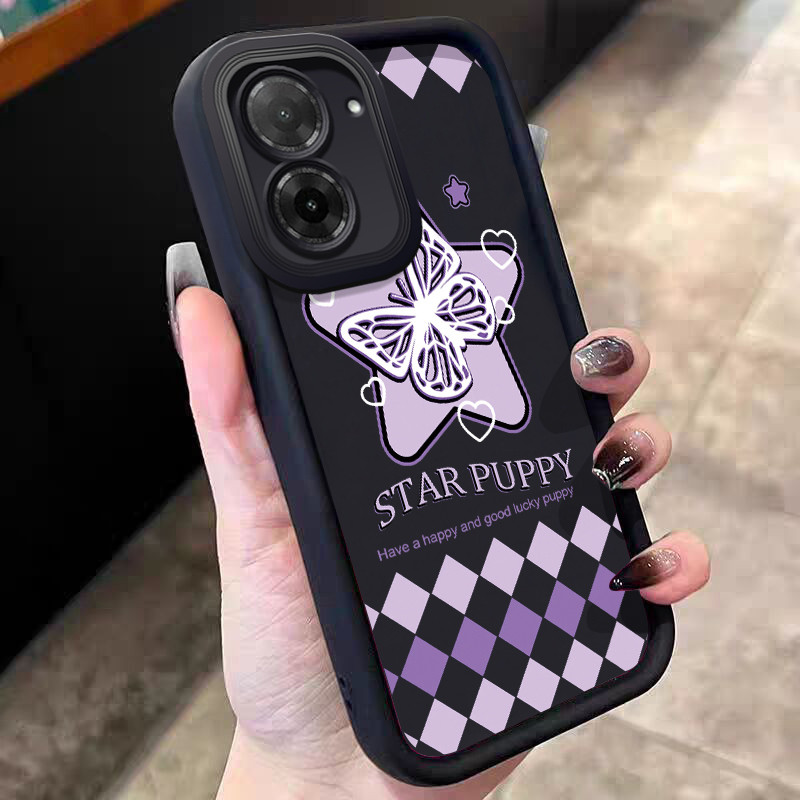 Casing Hp untuk Xiaomi Redmi A5 4G Case Bintang ungu kupu-kupu Kasing silikon Cesing modern Softcase