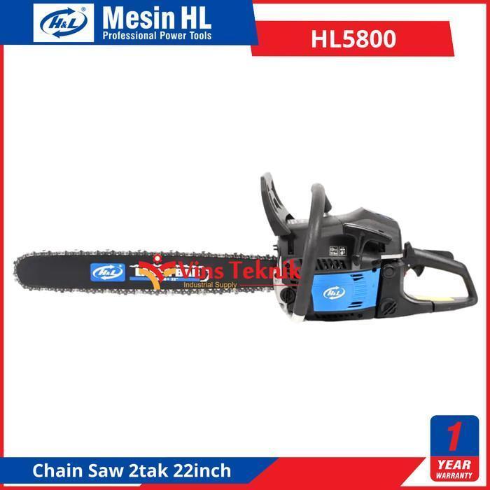 H&L HL5800 MESIN GERGAJI KAYU CHAIN SAW 22INCH HL 5800 + LASER BAR