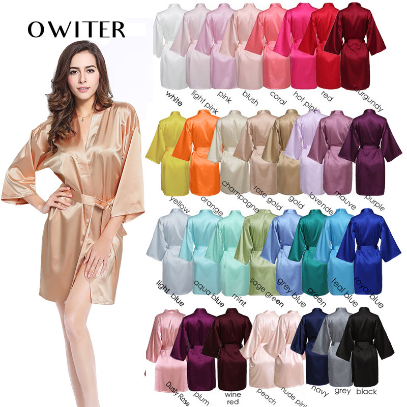 Bridesmaid Robes Silk Robe Bride Robe Short Satin Robe Women Wedding Robe Bathrobe Sleepwear