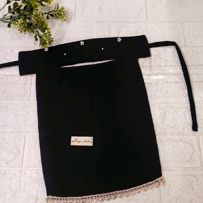 Cadar Bandana Renda Warna Hitam Untuk Anak Bahan Ceruty Redy Stok