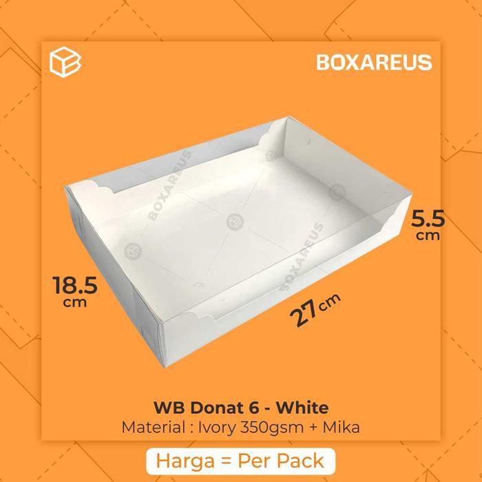 Box Donat Isi 6 Dus Donat Laminasi Kotak Mika Wb Donat6