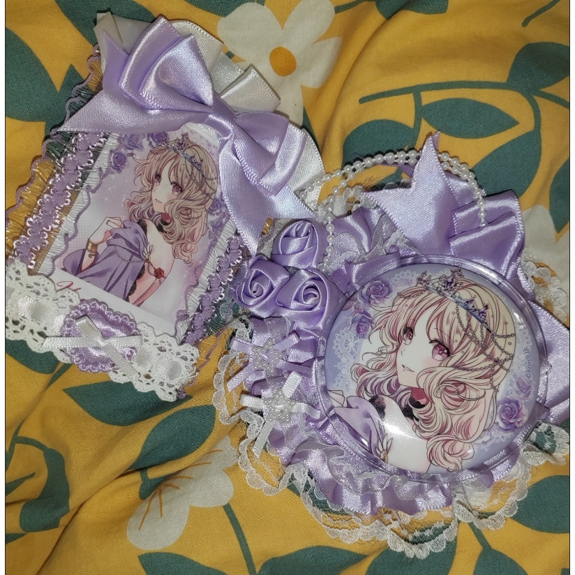 Cute Lolita Badge Display Holder for Ita Bag Anime Handmade Badge Rosette Ita Bag Accessory Ita Bag