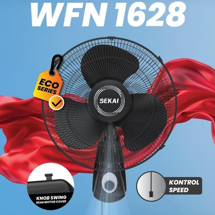 Kipas Angin Dinding Remote Sekai Wfn 1628 Wfn1628