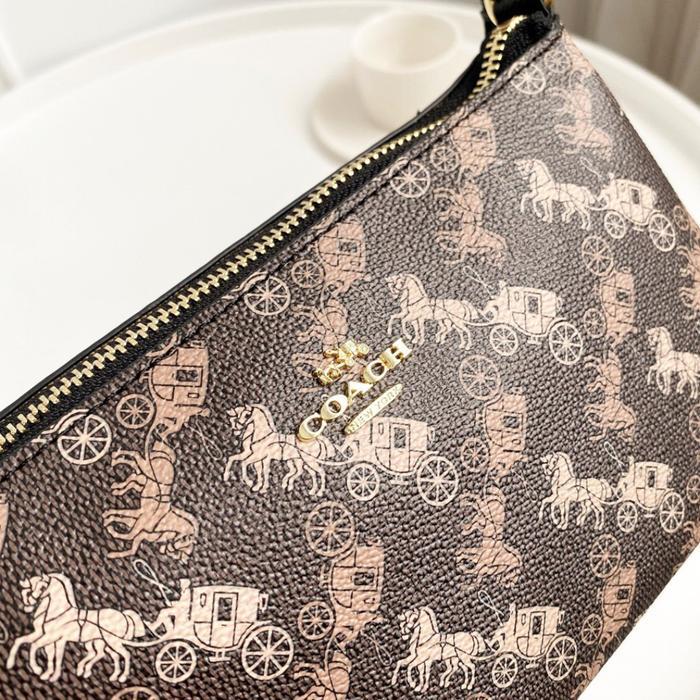 Primeroses - Tas Wanita Ch Top Handle Pouch Signature Horse Crossbody Bag 36674 Tbk