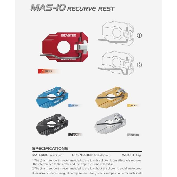 Arrow Rest Magnetic Bicaster MAS-10 Recurve mirip Shibuya Ultima
