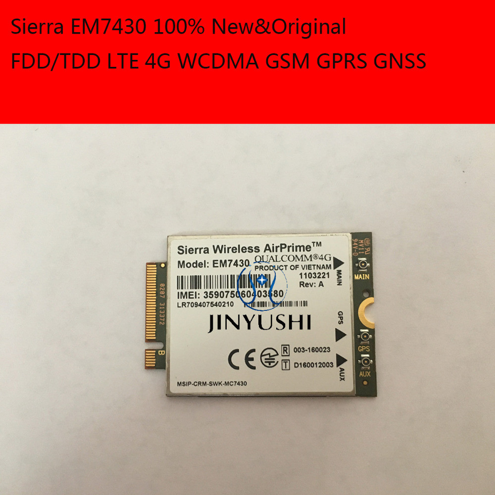 EM7430 SIERRA WIRELESS STANDARD VERSION B1/B3/B5/B7/B8/18/19/B21/B28/B38/B39/B41 FDD/TDD LTE 4G+GNSS