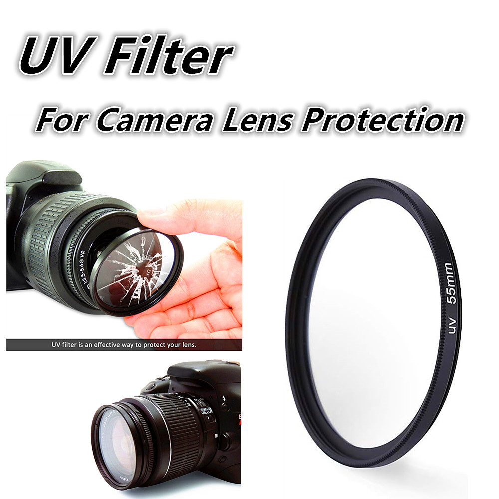 UV Filter Collapsible Lens Hood Cap + 2x Glass Screen Protector for Canon 4000D 2000D 850D 1300D