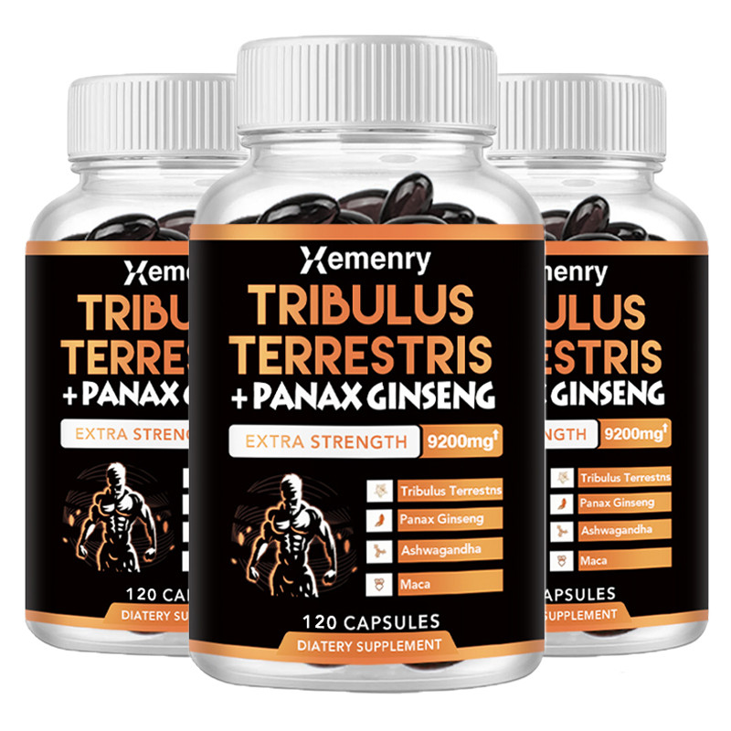 Tribulus Terrestris + Ginseng Supplement - Supports Athletic Performance, Endurance, Peak