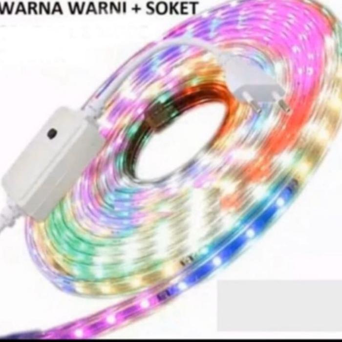 lampu selang led strip kotak rgb warna warni paket dekorasi outdoor