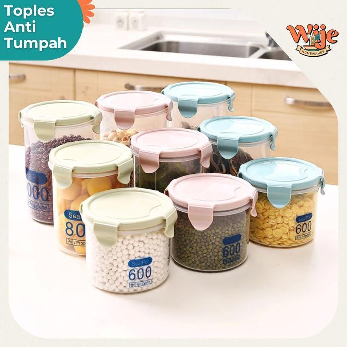 Toples Plastik Bening Toples Makanan Toples Kedap Udara Toples Plastik Tebal Serbaguna Wadah