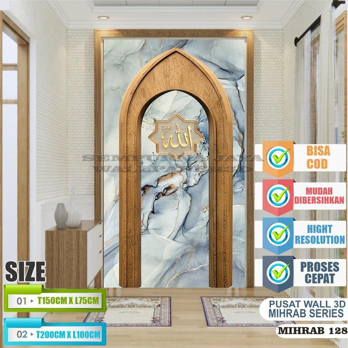 Mhrb11 Stiker Mihrab Mushola Rumah - Dekorasi Stiker Mihrab Elegant - Stiker Mihrab Musholla Vynil
