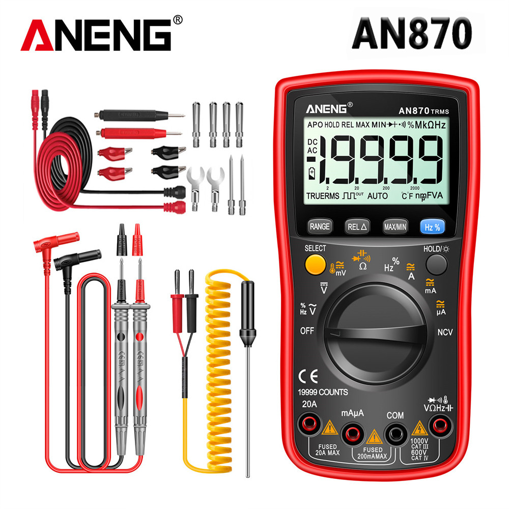 ANENG AN870 Digital Multimeter 19999 Counts True Rms Multimeters Transistor Tester Voltimetro