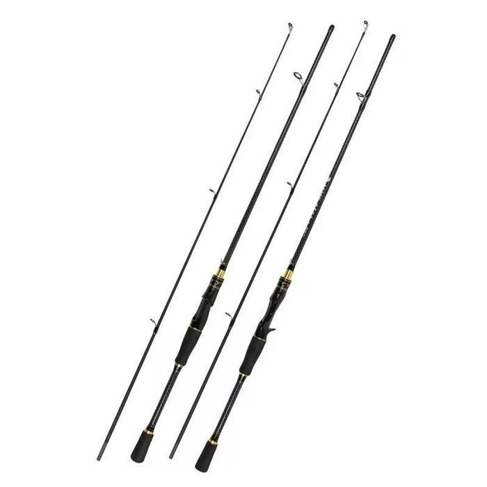 Ready Joran Pancing Hitam180-210cm Joran Sambung 2 Carbon Joran spinning, BC