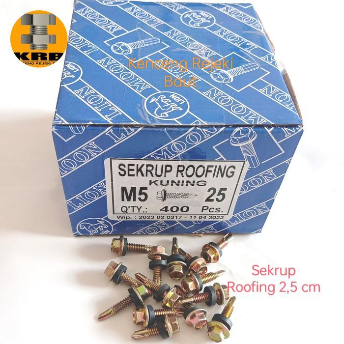 Sekrup Roofing 2,5 Cm Moon Lion / Baut Roofing M5X25 (1 Dos=400 Pcs)
