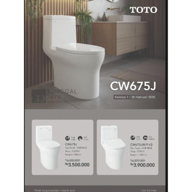 TOTO Closet Duduk CW 675 JW - WHITE - TUTUP TCW07 GOSEND