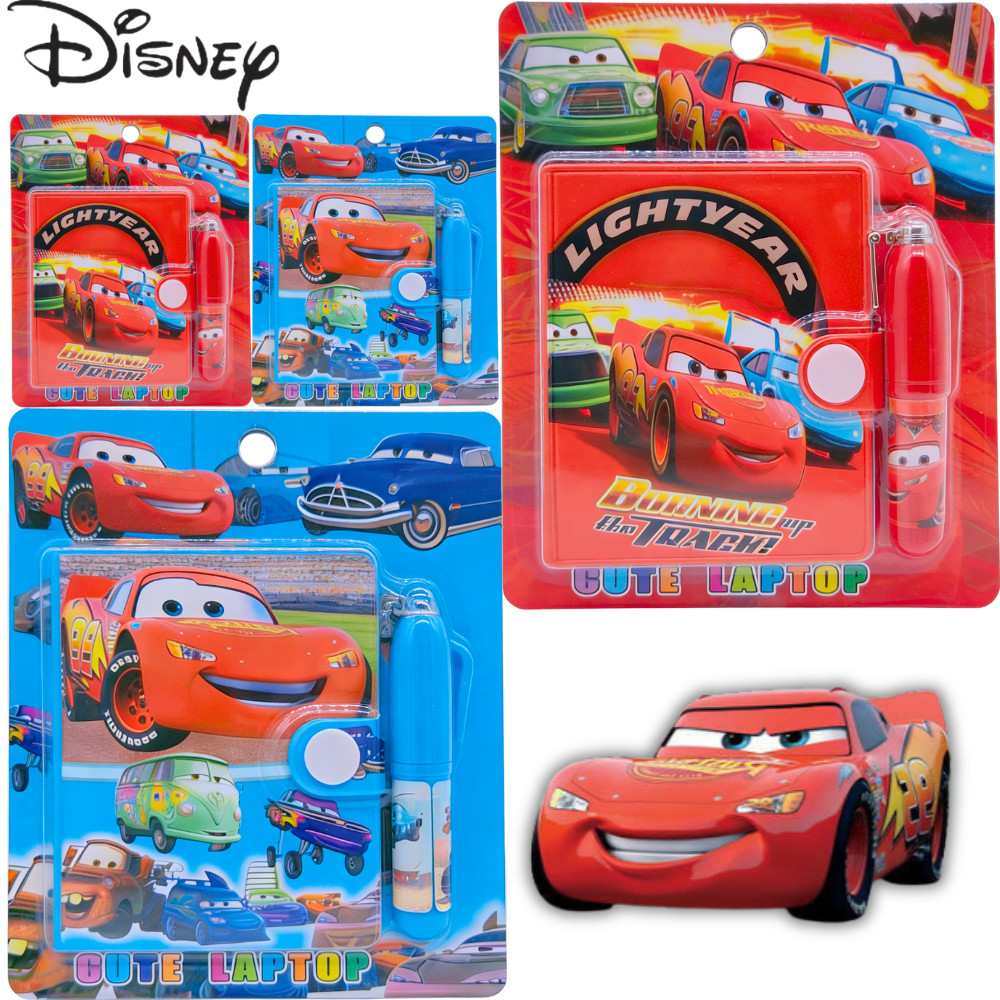 2026 Disney Pixar Cars 3 Lightning McQueen Cartoon Pocket Book Cute Mini Notebook Student Pen