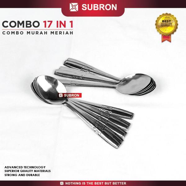 SUBRON PAKET COMBO Hemat Teko Peluit Bunyi Muk 8CM Tutup Sendok Minuman Kopi Teh Stainless
