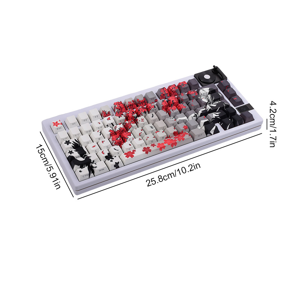 129 Key Raven Sakura Keycap Set Therimal Sublimation Keycaps PBT Keycaps Customized Keycaps Anime