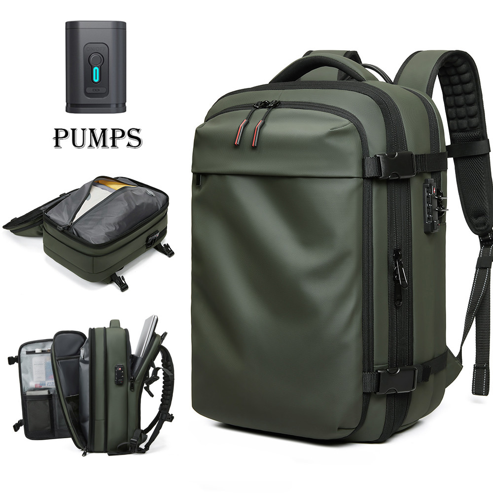 Tas Ransel Pria 17 Inci dengan Kompresi Vakum, Kapasitas Besar untuk Laptop, Sekolah, Hiking, dan Bi