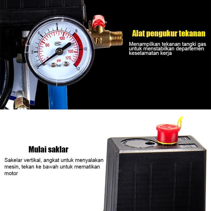 Reaim Kompresor Angin 2.04Hp 50L - Mesin Kompresor Listrik Tanpa Oli & Anti Panas [Silent <60Db]