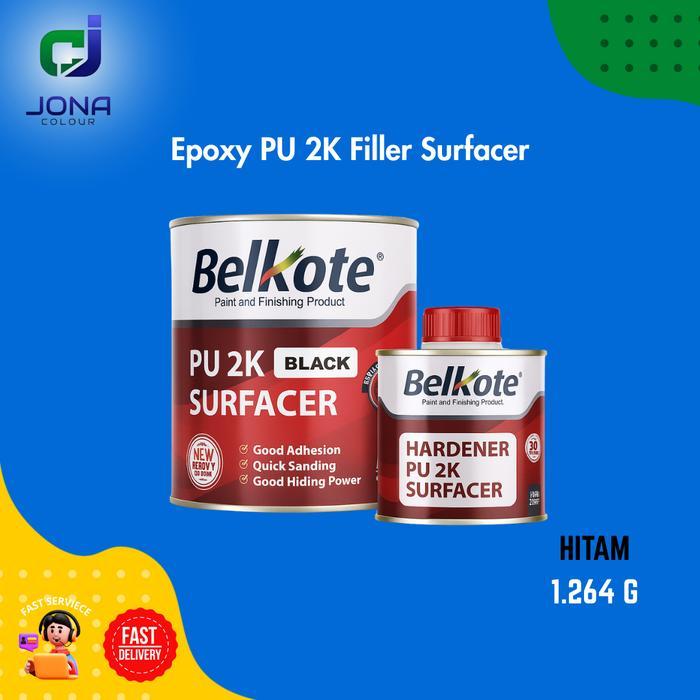 Belkote Epoxy PU 2K Filler Surfacer Cat Dasar Epoksi Black/ Hitam 1kg