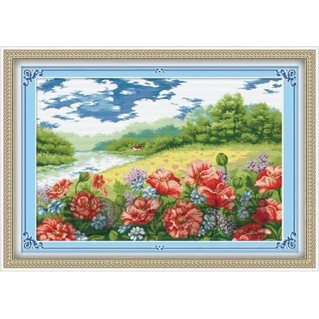 HOT SALE Paket Diamond Painting DOME 170009 Pemandangan Bunga