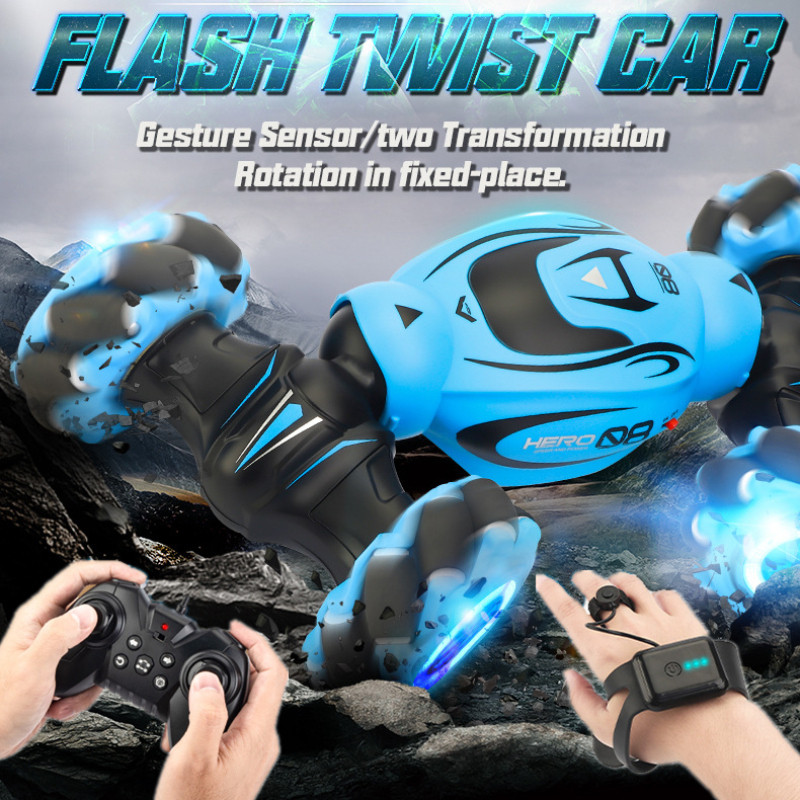 Gesture Sensing Watch RC Stunt Car Deformation Double-Sided Driving