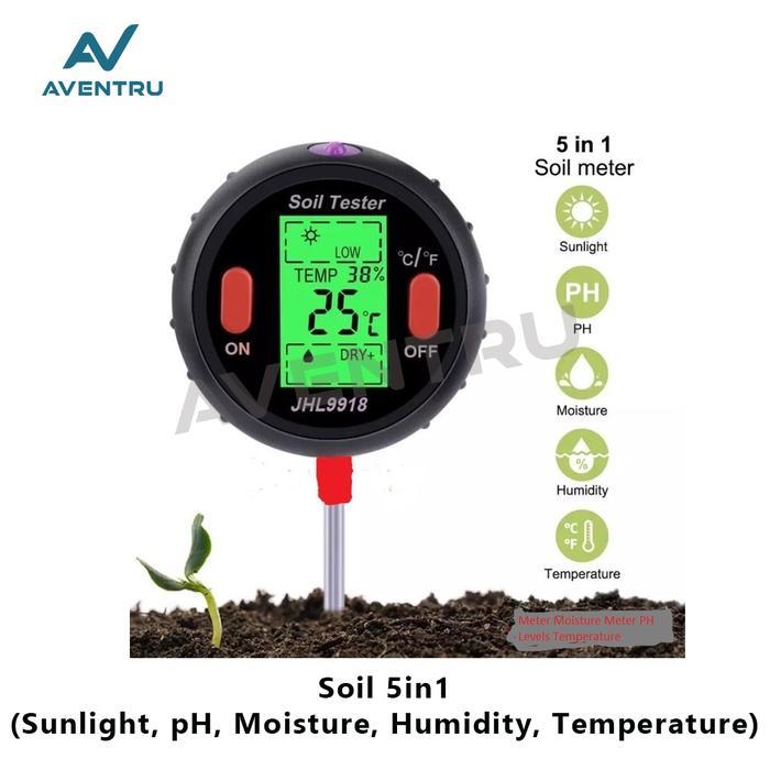 SOIL ANALYZER TESTER 5IN1 5 IN 1 / ALAT UKUR PH CAHAYA SUHU KELEMBAPAN