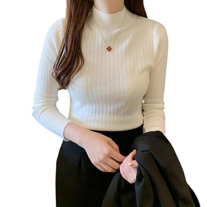 [ racun lingerie ] manset inner knti crop atasan wanita korean look turtleneck long sleeve rajut