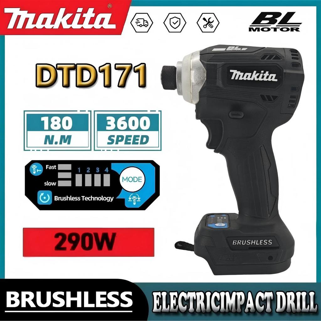 Makita DTD171 Brushless Cordless Impact Driver 18V with LED WorkLight Rechargeable Screwdriver
