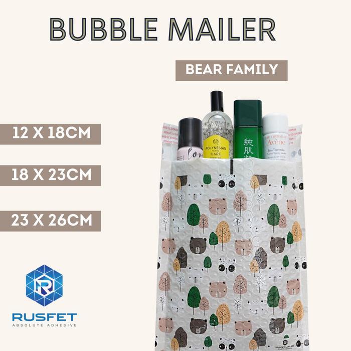 PLASTIK BUBBLE MAILER ENVELOPE BEAR FAMILY - AMPLOP BUBLE PACKING /PCS