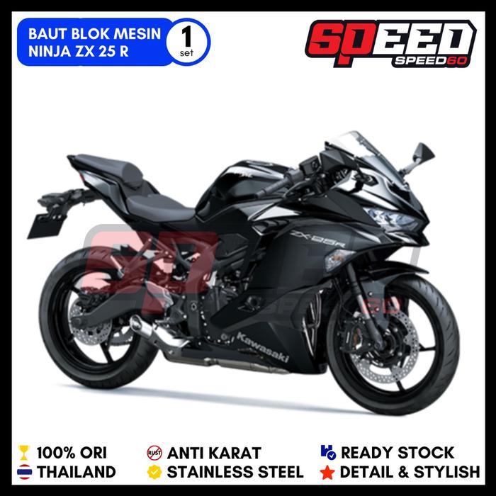 Probolt Baut Blok Mesin Kawasaki Ninja ZX 25 R Stainless King Nut Thailand