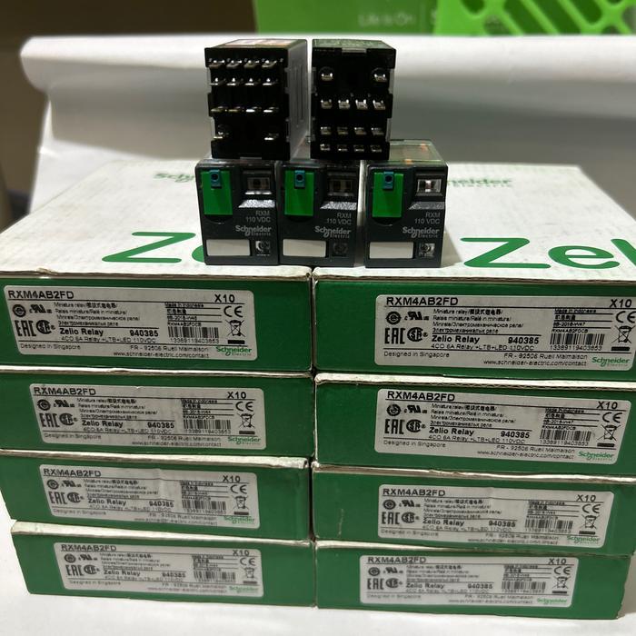 RELAY SCHNEIDER RXM4AB2FD 110VDC 14 KAKI RXM4AB2FD 110V DC RELAY SCHNEIDER ORIGINAL DISKON