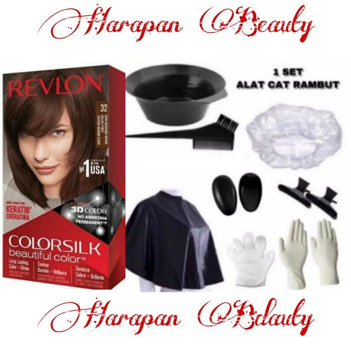 Cat Pewarna Rambut Revlon No.32 Dark Mahogany Brown Hair Color #Gratisongki