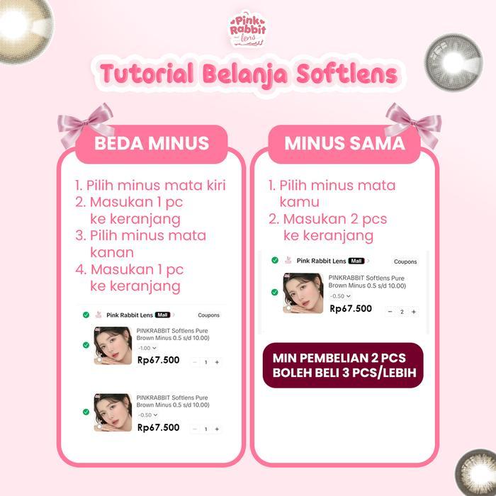 Pinkrabbit Softlens Dazzling Brown - Normal, Minus 0.5 S/D 8.00 (1Pcs/Sebelah) #Softlensnyaman