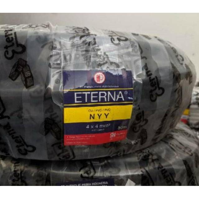 New Kabel Listrik Eterna Kawat Isi 4X4 Mm Nyy Hitam Outdoor Anti Rayap