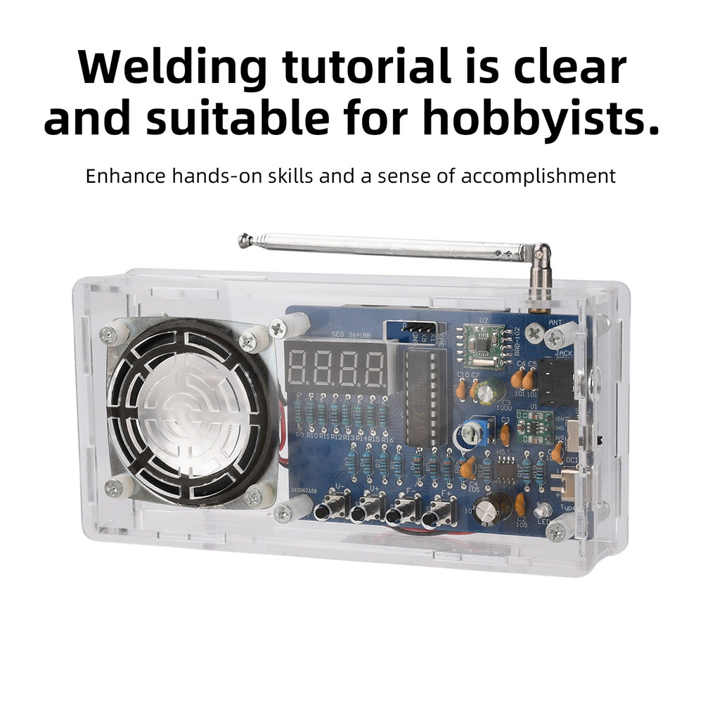 DIY FM RADIO ELECTRONIC KIT 87.5MHZ~108MHZ DIGITAL TUBE DISPLAY FM RADIO ELECTRONIC SOLDERING
