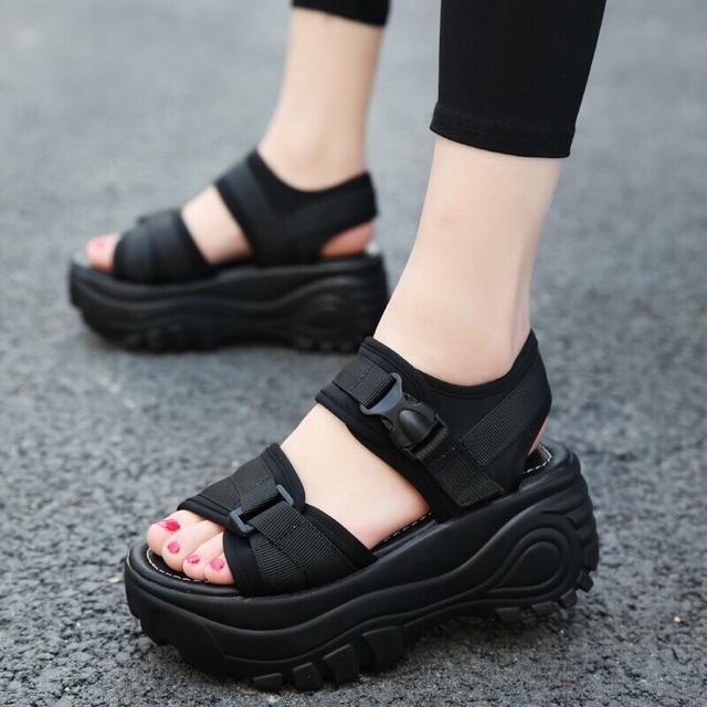 Axeline Sandal Wedges Wanita Korea Veerna Platform Best Seller Cod #Sale #Gratisongkir
