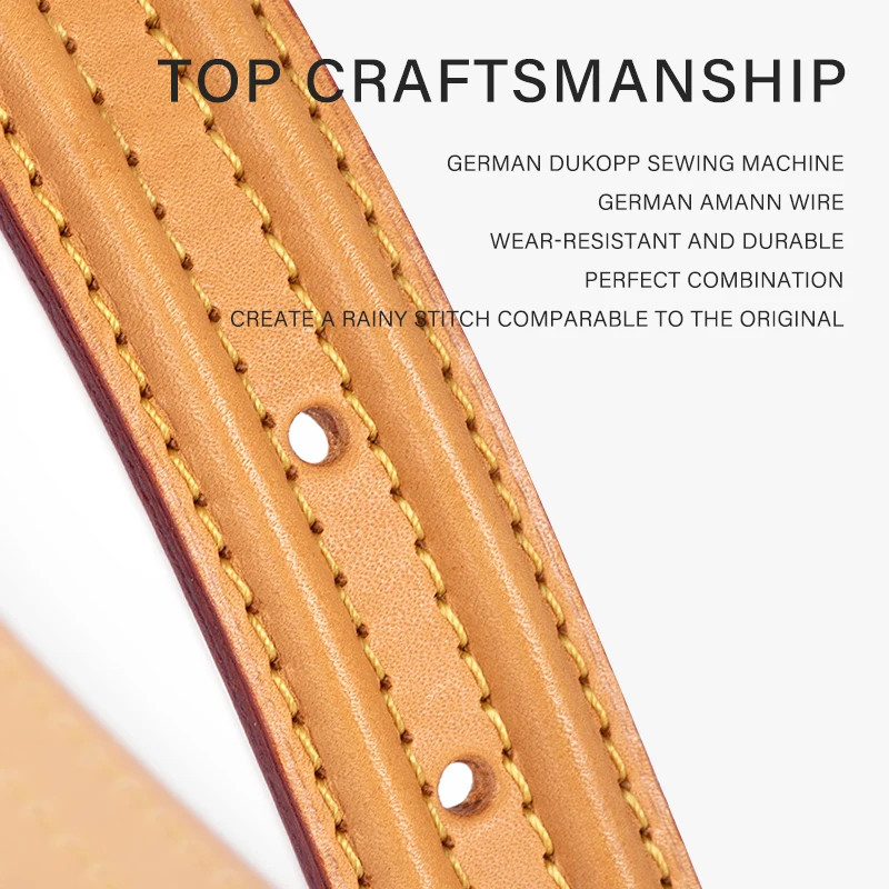 CRAZYSMITH Vachetta Leather Bag Strap Replacement for LV VIVA CITE PM MM Top Layer Cowhide Underarm